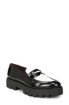 Franco Sarto Balin Platform Loafer In Black/white Faux Leather