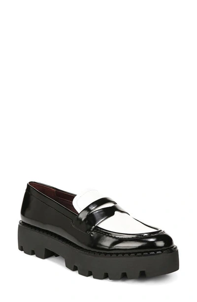 Franco Sarto Balin Platform Loafer In Black/white
