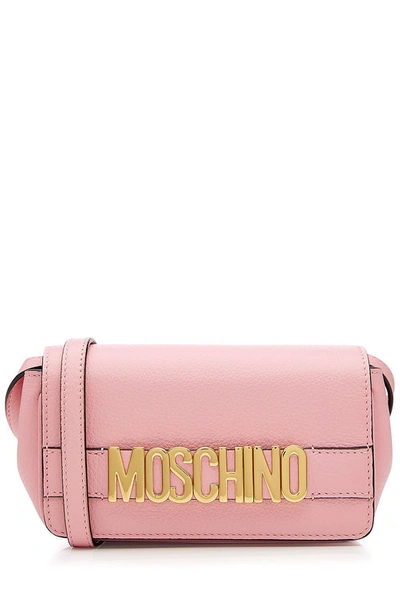 Moschino Mini Logo Leather Crossbody In Nocolor