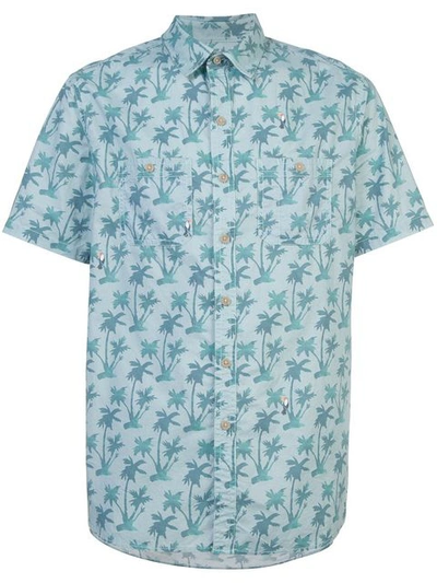 Michael Bastian Palm Tree Shirt In Blue