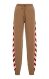 Madeleine Thompson Nix Striped Cashmere Joggers In Brown