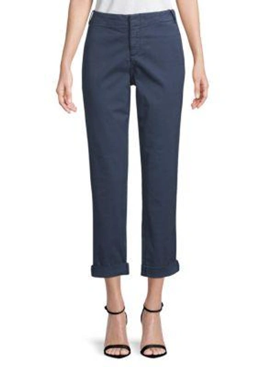 Nydj Relaxed-fit Cotton-blend Chinos In Navy