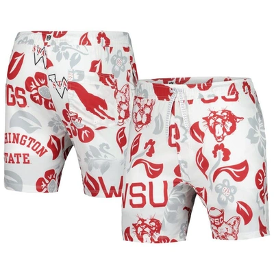 Wes & Willy White Washington State Cougars Vault Tech Swimming Trunks
