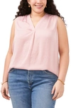 Vince Camuto V-neck Rumple Blouse In Dusty Blush