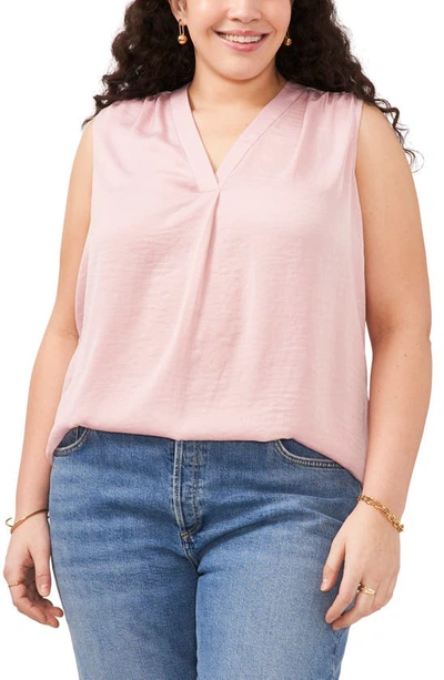 Vince Camuto V-neck Rumple Blouse In Dusty Blush