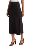Go Couture Side Slit Maxi Skirt In Black