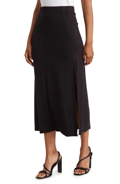 Go Couture Side Slit Maxi Skirt In Black