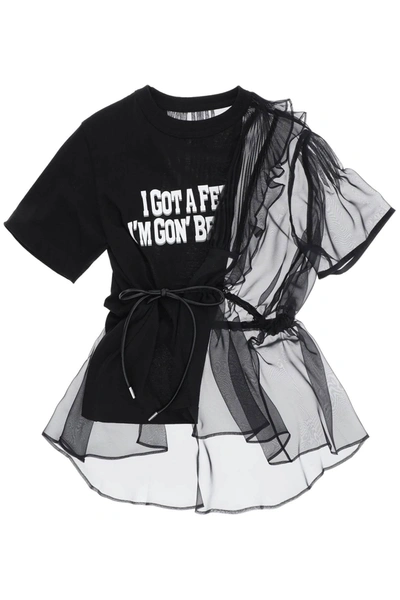 【送料&関税込】Sacai Cotton T-shirt With Nylon Insert サカイ(Sacai)サカイ Nylon Twill × Cotton Jersey T-Shirt