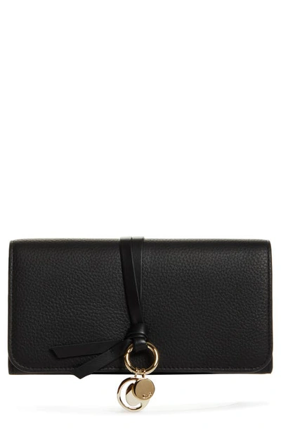 Chloé Alphabet Leather Wallet In Black