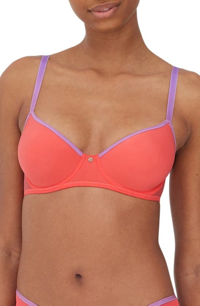 Skarlett Blue Spellbound Spacer Underwire Convertible Bra In Coral Spice,sheer Lilac