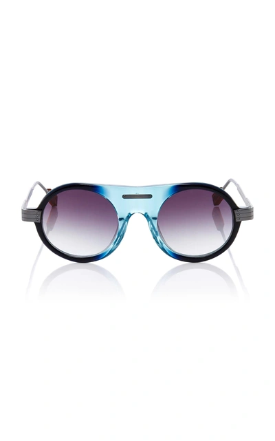 Rosie Assoulin X Morgenthal Frederics Herbie Round-frame Sunglasses In Blue