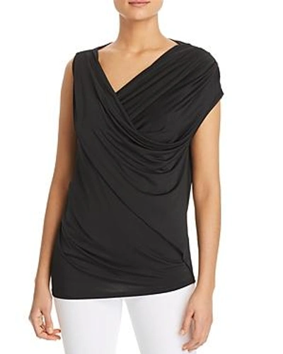 Vince Camuto Asymmetric Draped Top In Rich Black