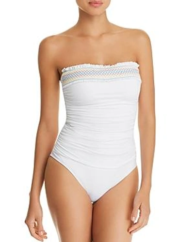 Bleu Rod Beattie Smock It To Ya Strapless One Piece Swimsuit In Summer White