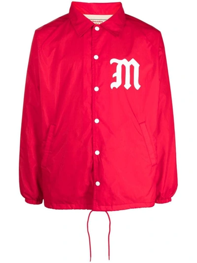 Saint Mxxxxxx Logo-print Shirt Jacket In Red