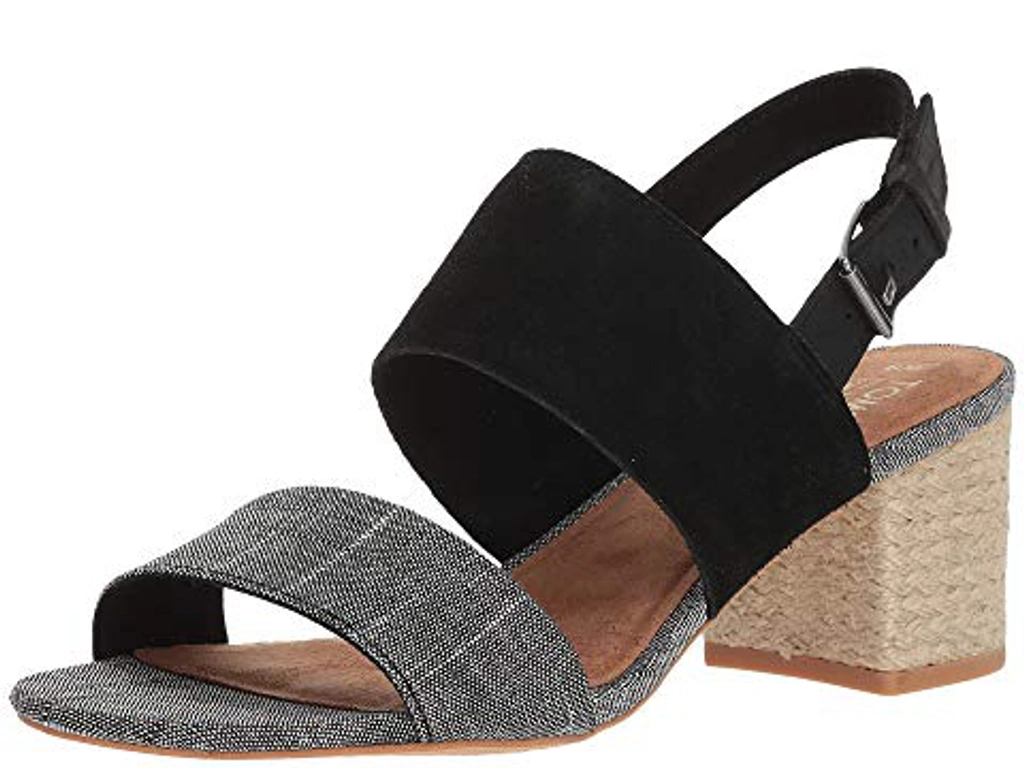 Toms Shoes Toms Poppy Sandals Rose Gold Toms Poppy Sandal In Black