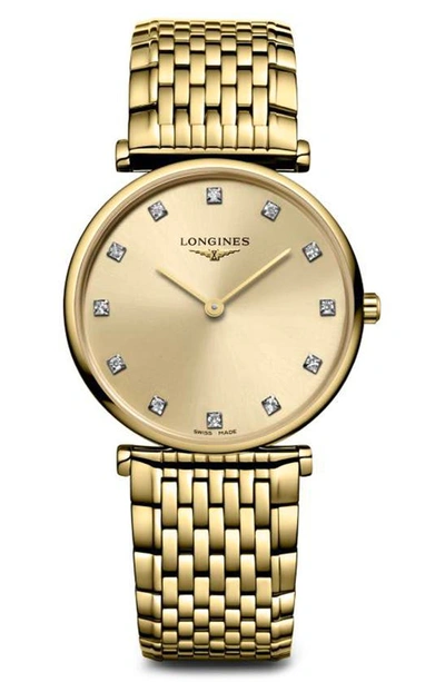 Longines La Grande Classique De  Diamond Bracelet Watch, 29mm In Gold