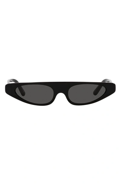 Dolce & Gabbana 52mm Rectangular Sunglasses In Black/gray Solid