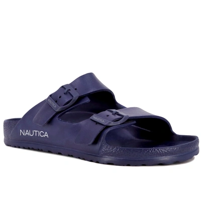 Nautica Mens Buckle Slide Sandal In Blue