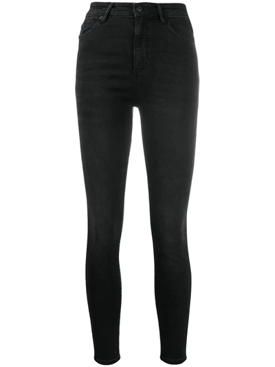 Allsaints Womens Coated Black Dax High-rise Super-skinny Cotton Coated Jeans 28