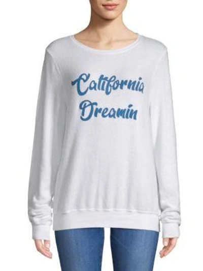 Wildfox California Dreamin Sweatshirt In Clean White