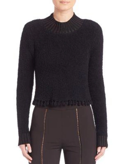 Jonathan Simkhai Wool-blend Crop Top In Black