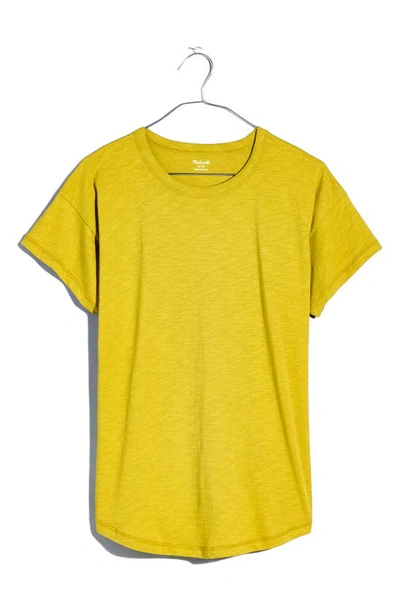 Madewell Whisper Cotton Crewneck T-shirt In Gilded Chartreuse