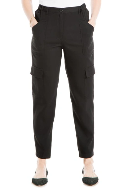 Max Studio Soft Twill Cargo Pants In Black