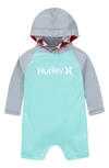 Hurley Babies' Shark Bait Rashguard One-piece Swimsuit In U4gaurora