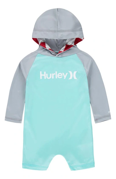 Hurley Babies' Shark Bait Rashguard One-piece Swimsuit In U4gaurora