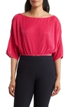 Renee C Plissé Crop Top In Dark Fuchsia