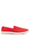 Rivieras Classic 10 Canvas Loafers In Red