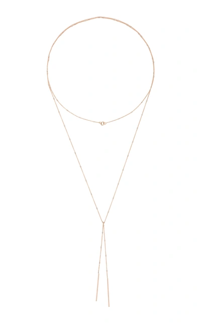 White/space Tie-front 14k Rose Gold Necklace In Pink