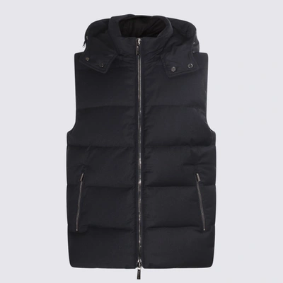 Moorer Navy Puffer Firell Vest Down Jacket In Blue