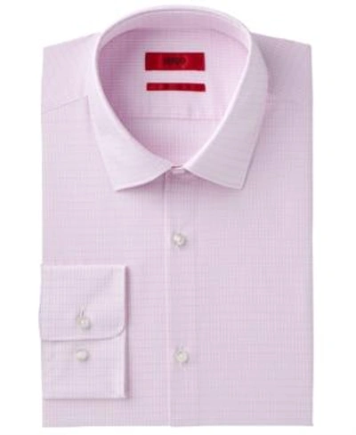 Hugo Boss Hugo Men's Slim-fit Light Pink Check Dress Shirt