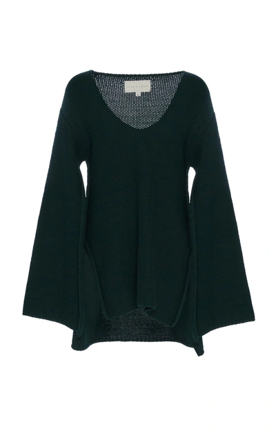 Arje The Milos Cashmere Wool And Silk-blend Sweater In Green