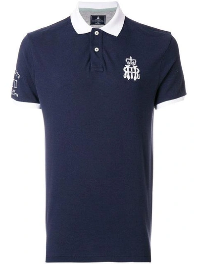 Hackett Embroidered Logo Polo Shirt In Blue