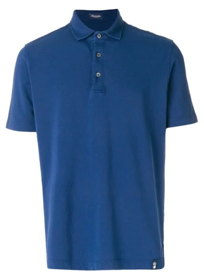 Drumohr Cotton Piqué Polo Shirt In Oceano