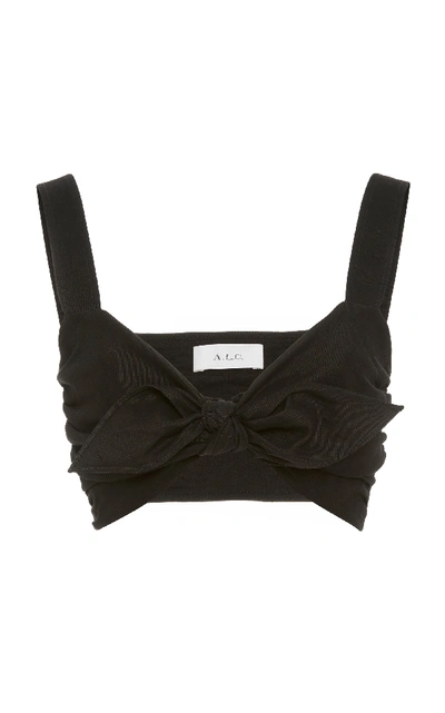 A.l.c Barnes Tie-front Crop Top In Black