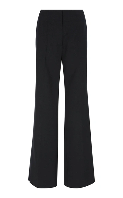 Victoria Beckham Wool And Mohair-blend Wide-leg Pants In Black