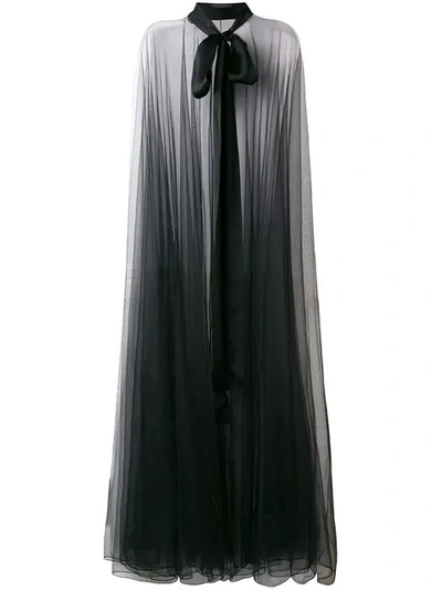 Amen Couture Tulle Maxi Cape In Black