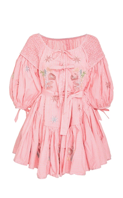 innika choo mini frill dress Innika Choo Frill Mini Smocked Dress In Pink