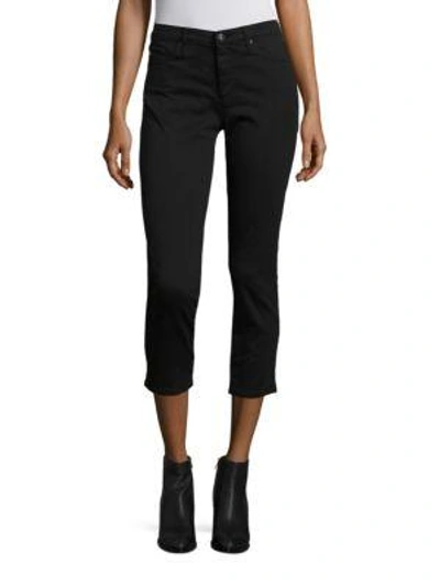 Ag Sateen Prima Mid-rise Crop Jeans In Black