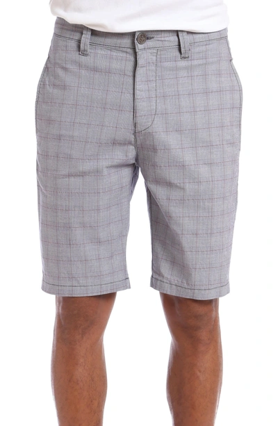 34 Heritage Nevada Twill Shorts In Grey Plaid