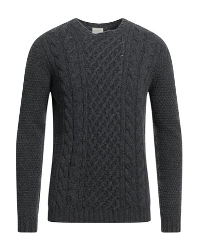 Drumohr Man Sweater Steel Grey Size 44 Merino Wool