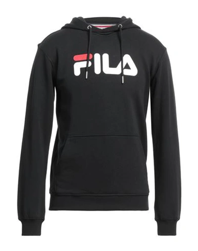 Fila Man Sweatshirt Black Size Xs Cotton, Polyester