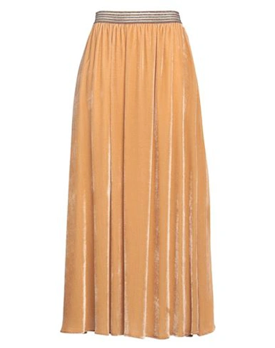 Nenah Woman Maxi Skirt Beige Size M Viscose, Silk
