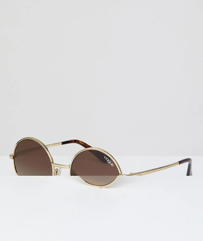 Vogue Eyewear Round Sunglasses By Gigi Hadid - Gold