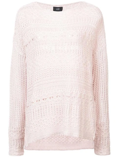 Line The Label Johanna Open Neck Sweater In Pink