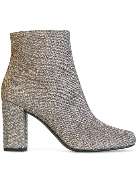 Saint Laurent Metallic Ankle Boots In Ciad & Silver | ModeSens