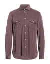 Manuel Ritz Man Shirt Chocolate Brown Size 15 ½ Cotton, Elastane